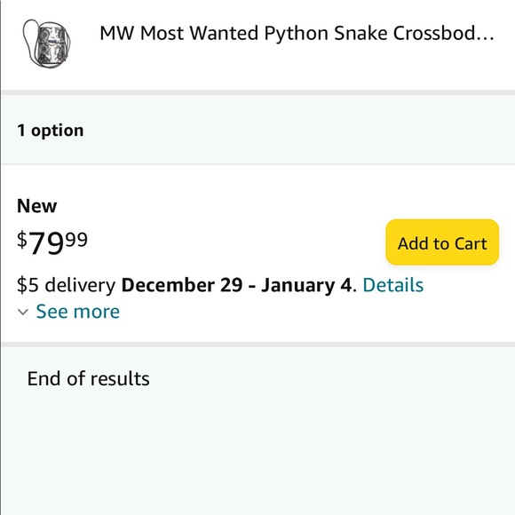 MW Most Wanted Python Snake Crossbody handbag, brown / gold plated - Picture 7 of 7
